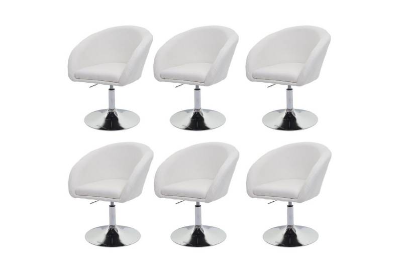 PROREGAL® Esszimmerstuhl 6x Esszimmerstuhl 90x59x60cm drehbar höhenverstellbar Stoff Creme-Weiß von PROREGAL®