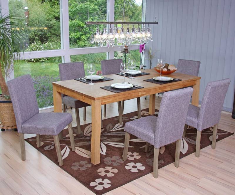 PROREGAL® Esszimmerstuhl 6x Esszimmerstuhl HxBxT 90x43x56cm Stuhl Küchenstuhl Textil Grau von PROREGAL®