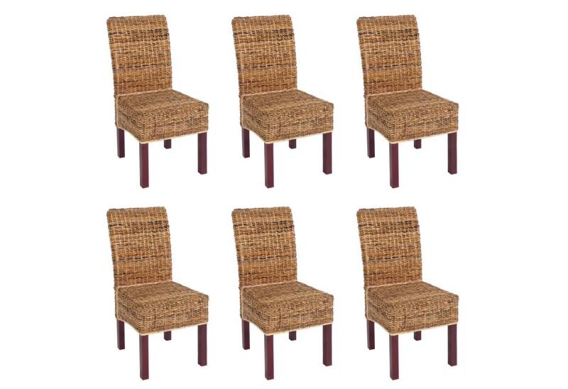 PROREGAL® Esszimmerstuhl 6x Esszimmerstuhl Korbstuhl Malibu HxBxT 96x46x41cm hell ohne Kissen von PROREGAL®