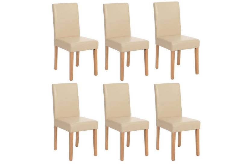 PROREGAL® Esszimmerstuhl 6x Esszimmerstuhl Stuhl Küchenstuhl HxBxT 90x43x56cm Kunstleder Creme von PROREGAL®