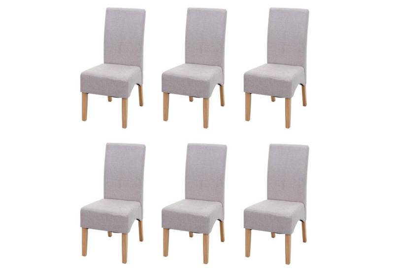 PROREGAL® Esszimmerstuhl 6x Esszimmerstuhl gepolstert 100x44x56cm Stoff/Textil Creme Beige von PROREGAL®