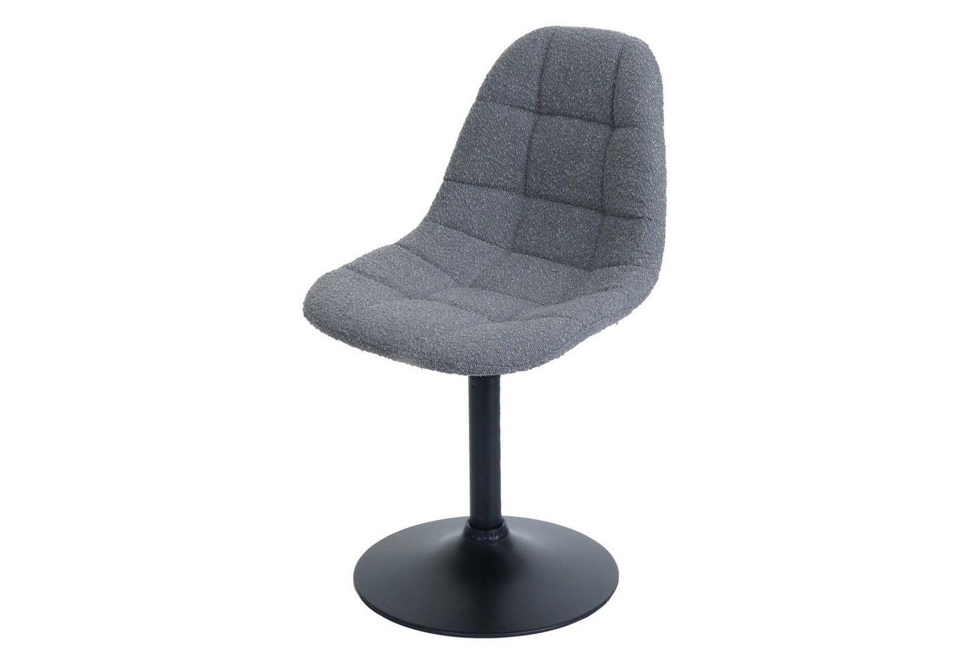 PROREGAL® Esszimmerstuhl Esszimmerstuhl 83x47x43cm Sitzhöhe 47cm Stahl Stoff Bouclé Dunkelgrau von PROREGAL®