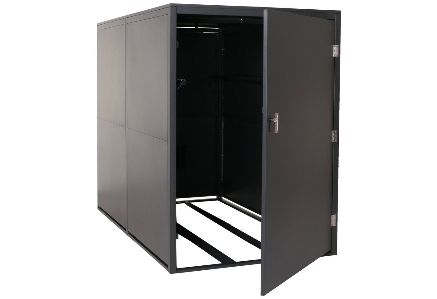 PROREGAL® Fahrradbox 2er-Fahrradgarage 160x113x209cm abschließbar Metall Anthrazit, stabil, robust, abschließbar und flexibel montierbar von PROREGAL®