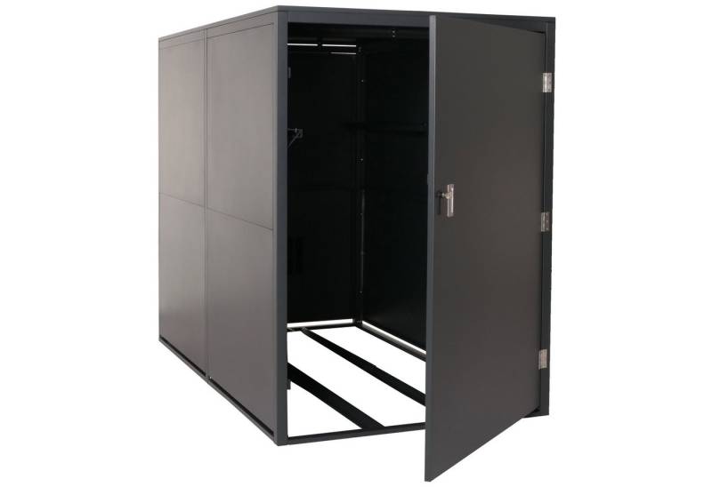 PROREGAL® Fahrradbox 2er-Fahrradgarage 160x113x209cm abschließbar Metall Anthrazit, stabil, robust, abschließbar und flexibel montierbar von PROREGAL®