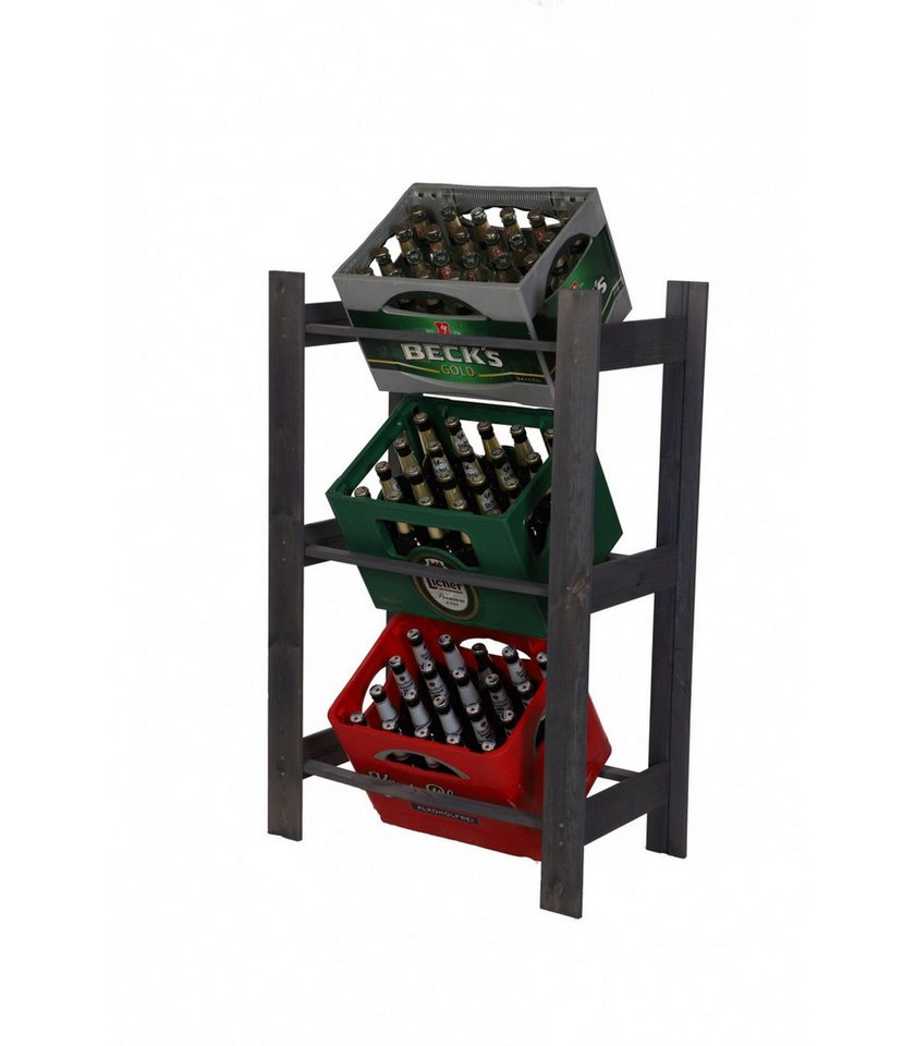 PROREGAL® Flaschenregal Getränkekistenregal PINEPEAK, HxBxT 108x70x38,8cm, für 3 Kisten, Braun von PROREGAL®