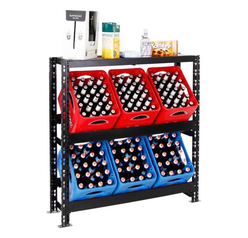 PROREGAL® Flaschenregal Getränkekistenregal TEGERNSEE XL für 6 Kästen + Ablage Kastenregal von PROREGAL®