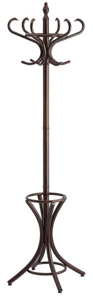 PROREGAL® Garderobenständer Freistehender Garderoben- & Regenschirmständer aus Holz, Braun von PROREGAL®