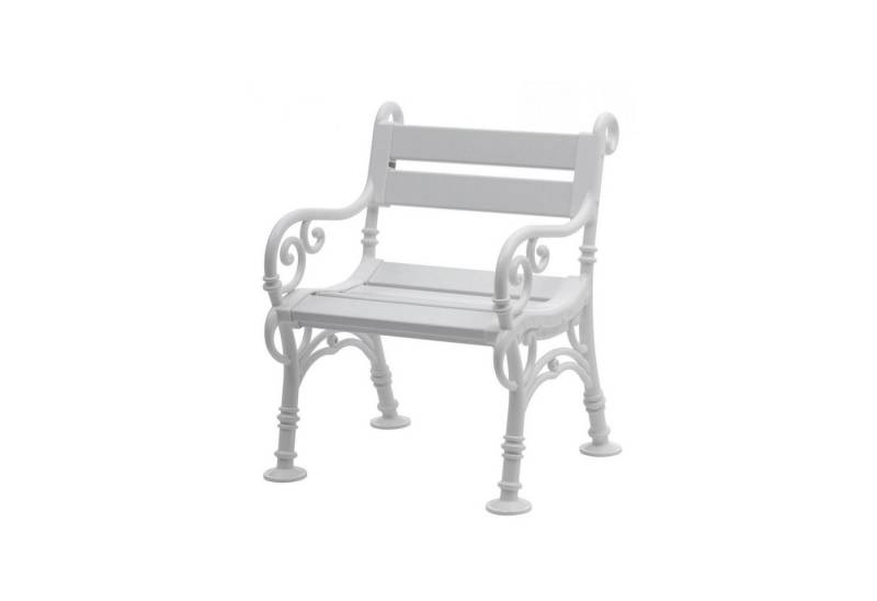 PROREGAL® Gartenbank Gartenbank Curacao, 1-Sitzer, Weiß, HxBxT 85x68x60cm,  Kunststoff von PROREGAL®