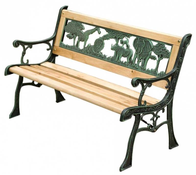 PROREGAL® Gartenbank PRINZ Gartenbank, Kinderbank, für 2 Personen,  LxHxB: 82x50x39cm (für 2 Personen,  LxHxB: 82x50x39cm), Safari-Muster von PROREGAL®
