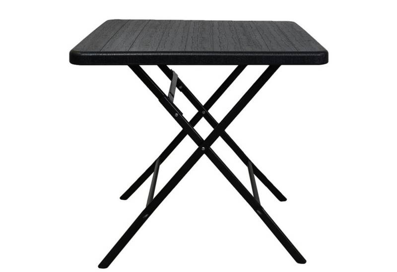 PROREGAL® Gartentisch Balkontisch klappbar 78x78cm 4 Personen Holz Optik Schwarz wetterfest von PROREGAL®