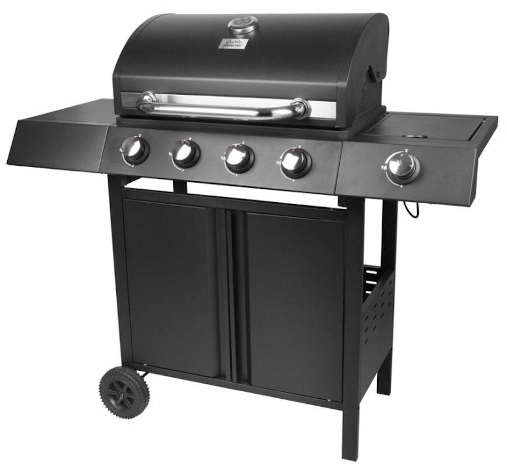 PROREGAL® Gasgrill RIBEYE Gasgrill mit 4 Hauptbrennern plus Seitenkocher, aus rostfreier, aus rostfreier Stahl von PROREGAL®