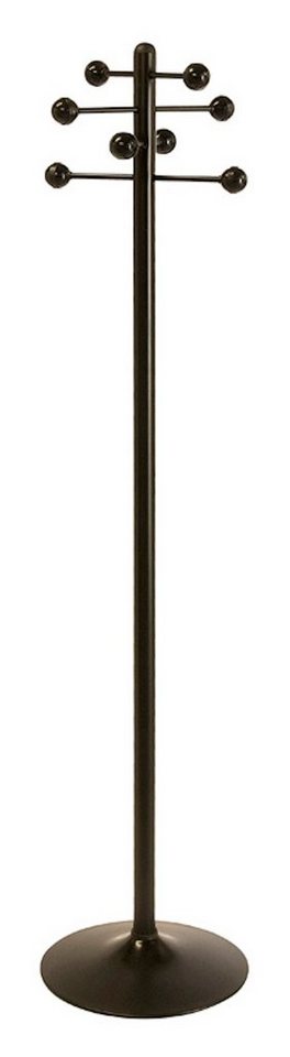 PROREGAL® Kleiderständer Garderobenständer aus lackiertem Stahl mit 8 Knöpfen, Schwarz von PROREGAL®