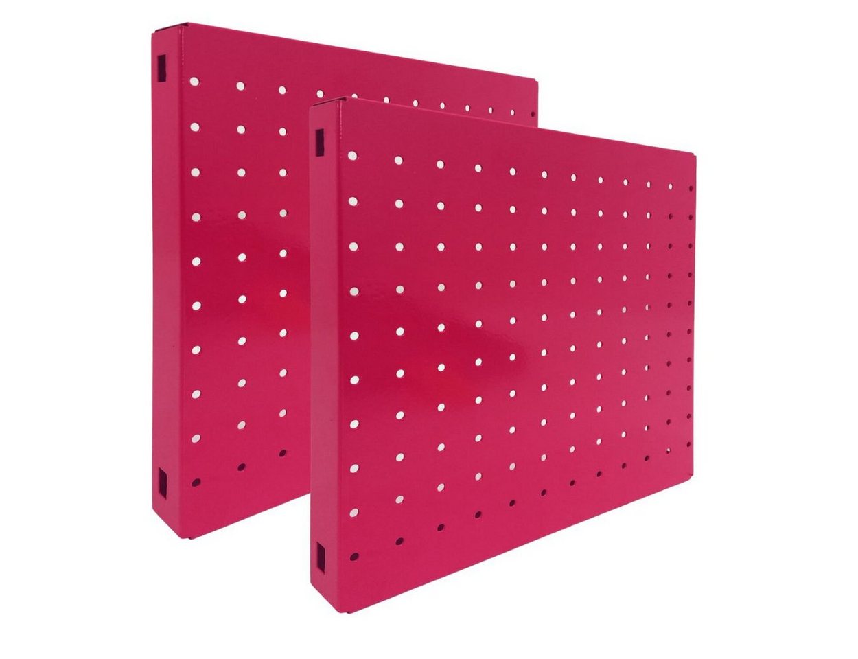 PROREGAL® Magnettafel Doppelpack 2x Memoboard aus Stahl gelocht, HxBxT 30x30x3,5cm, Rosa von PROREGAL®