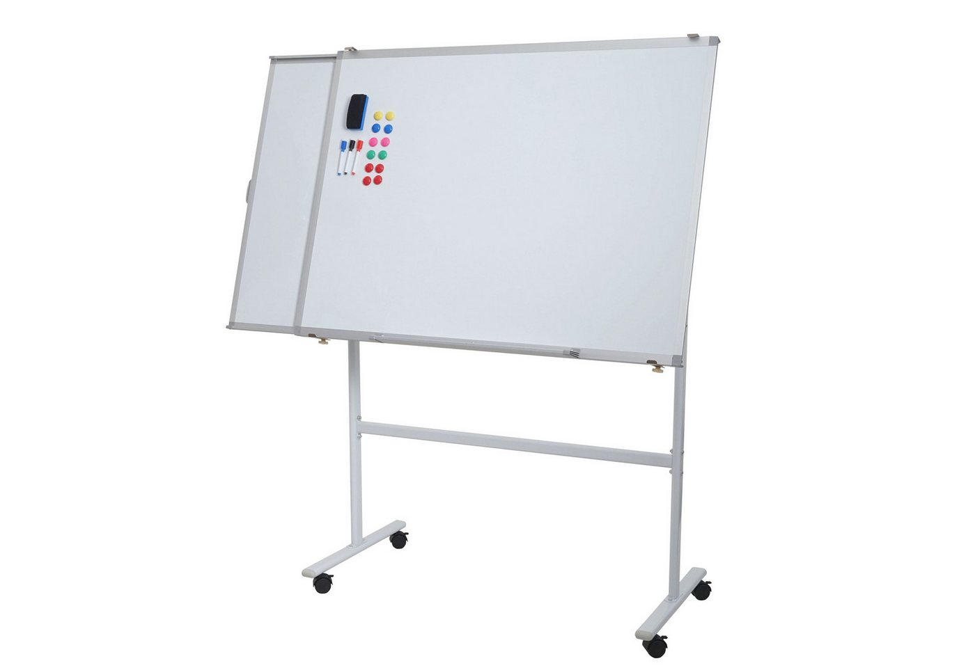 PROREGAL® Magnettafel Whiteboard 167x186x57cm mobil rollbar inkl. Zubehör Magnettafel von PROREGAL®