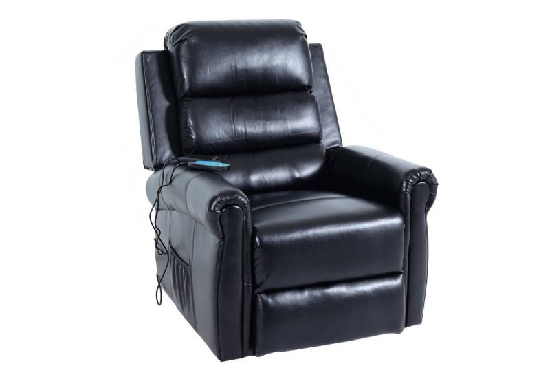 PROREGAL® Massagesessel Fernsehsessel mit Massagefunktion, HxBxT 138x86x168 cm, Sitzhöhe 49 cm, Heiz- und Massagefunktion, integrierte Aufstehhilfe, Liegefunktion von PROREGAL®