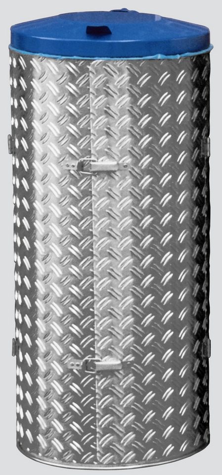 PROREGAL® Mülleimer Abfallsammler 120L 99x43,5x43,5 Edelstahl Alu-Duett-Blech Deckel blau von PROREGAL®
