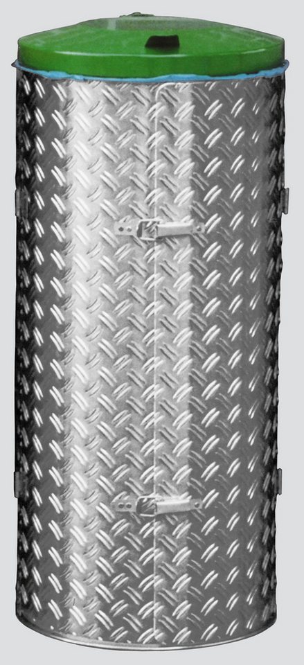 PROREGAL® Mülleimer Abfallsammler 120L 99x43,5x43,5 Edelstahl Alu-Duett-Blech Deckel grün von PROREGAL®