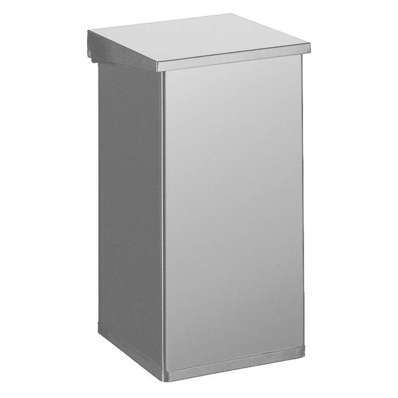 PROREGAL® Mülleimer Eckiger Abfallbehälter Haiti, Softclose Hebedeckel, 55L, Grau von PROREGAL®