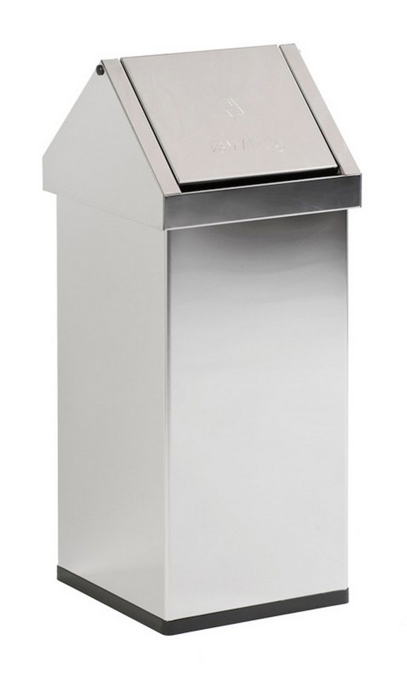 PROREGAL® Mülleimer Eckiger Aluminium Abfallbehälter Haiti mit Swingdeckel, 55L,  Blau von PROREGAL®