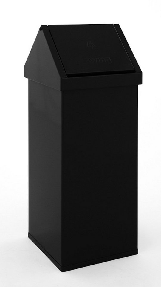 PROREGAL® Mülleimer Eckiger Aluminium Abfallbehälter Haiti mit Swingdeckel, 55L,  Blau von PROREGAL®