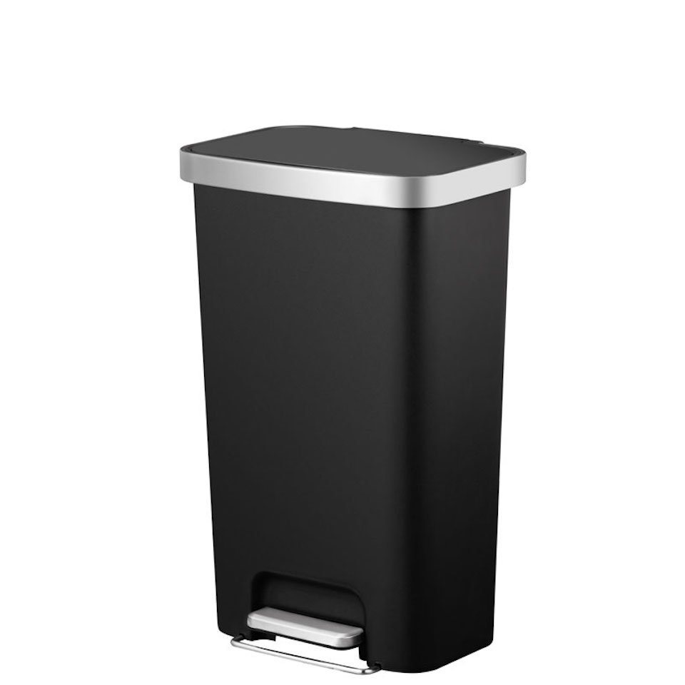 PROREGAL® Mülleimer Funktionale Treteimer, Kunststoff mit Soft-Close-Deckel, 45L Schwarz von PROREGAL®