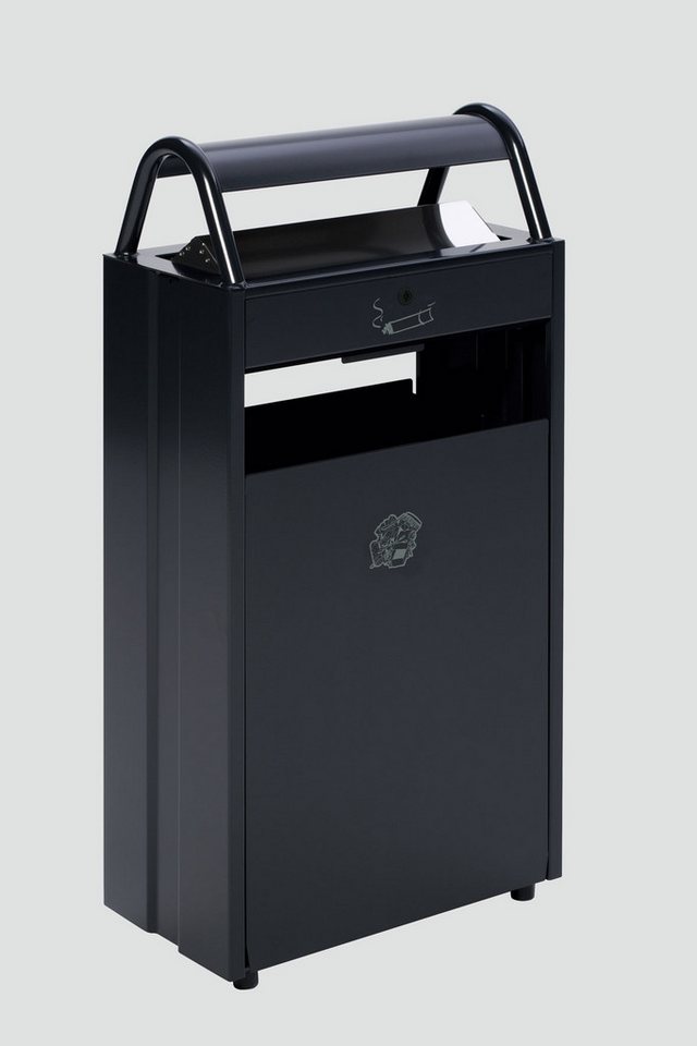 PROREGAL® Mülleimer Kombiascher Schloss und Blenden 60L 98x48,5x26,5cm Stahl Anthrazit von PROREGAL®