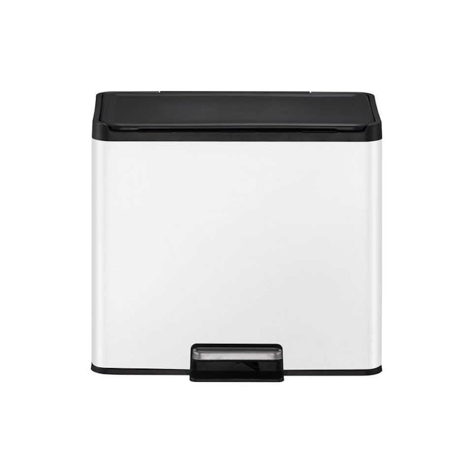 PROREGAL® Mülleimer Rechteckiger Treteimer, Soft-Close & Stay-Open Deckel, 9+9+9L, Silber von PROREGAL®