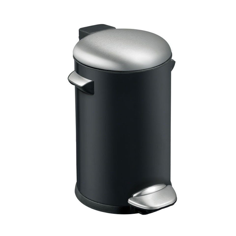 PROREGAL® Mülleimer Retro Treteimer mit markanten Griffen und Kugelkappe, 3L, Grau von PROREGAL®