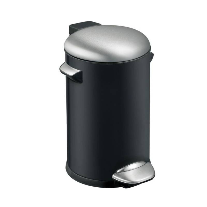 PROREGAL® Mülleimer Retro Treteimer mit markanten Griffen und Kugelkappe, 3L, Grau von PROREGAL®