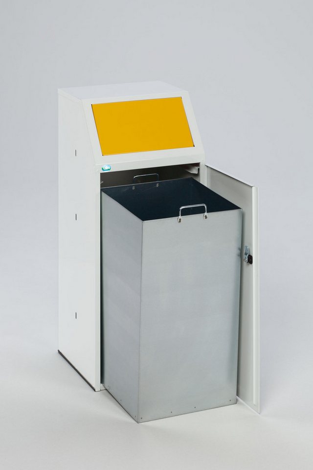 PROREGAL® Mülleimer Robuster Wertstoffsammler Fronttür Klemmring 105x40x40,5cm Gelb von PROREGAL®