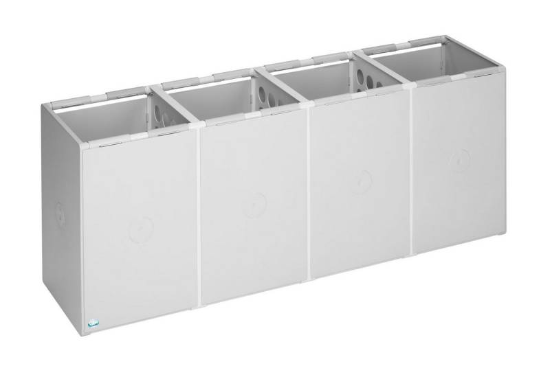 PROREGAL® Mülleimer Robustes Abfall und Wertstoffsammelsystem 4-Fach 60L 57x141x40,5 Grau von PROREGAL®