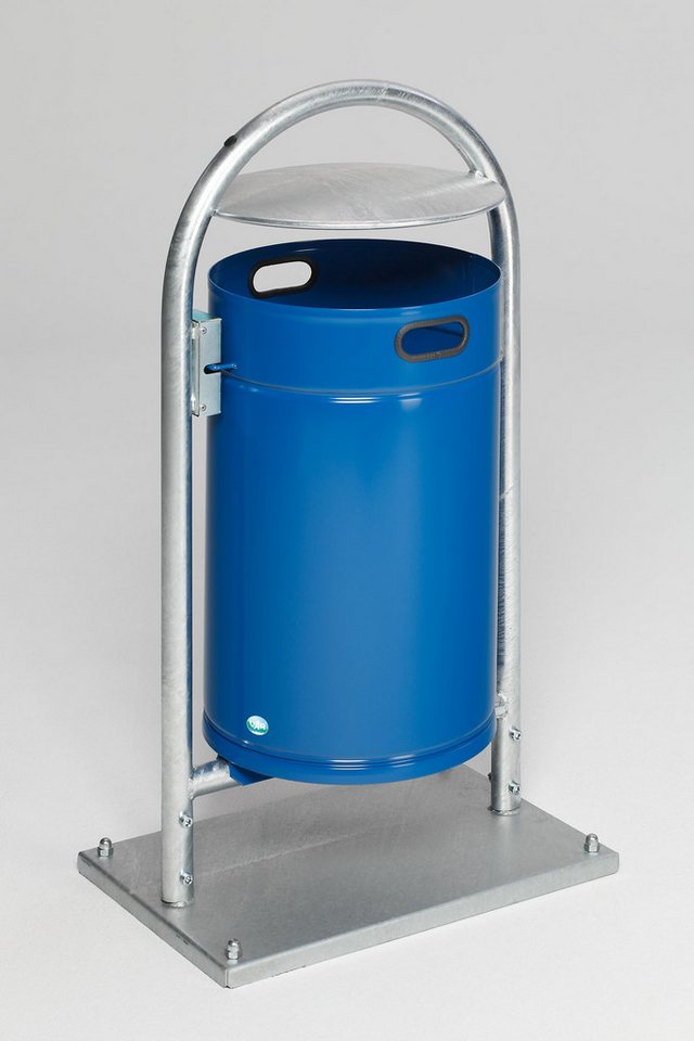 PROREGAL® Mülleimer Rohrbogenständer für Abfälle Dach Bodenplatte 60L 110x60x40cm Blau von PROREGAL®