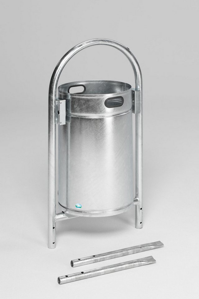 PROREGAL® Mülleimer Rohrbogenständer für Abfälle Einbetonieren 60L 145x60x40 Feuerverzinkt von PROREGAL®