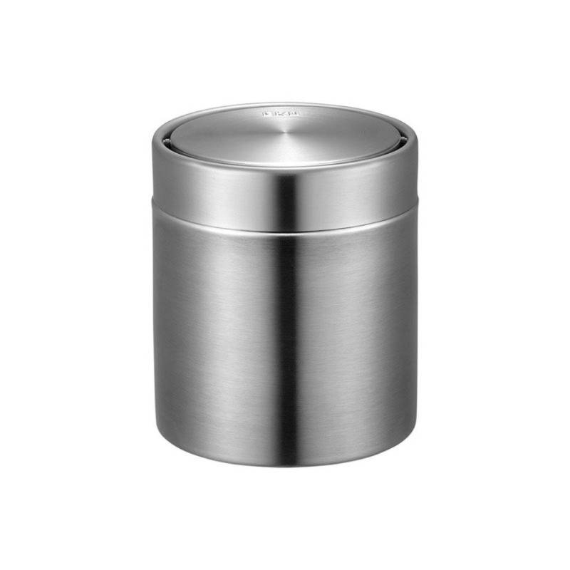 PROREGAL® Mülleimer Tischabfallbehälter mit Flachschwingdeckel, 1,5L, Edelstahl / Silber von PROREGAL®