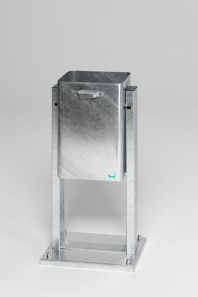 PROREGAL® Mülleimer eckiger Abfallsammler Bodenplatte 89x43x31,5 Feuerverzinkt von PROREGAL®