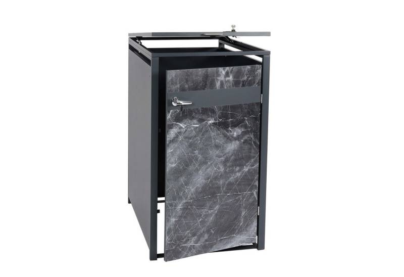 PROREGAL® Mülltonnenbox 1er Mülltonnenverkleidung 117x68x80cm Anthrazit Marmor-Optik dunkel von PROREGAL®