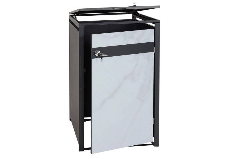 PROREGAL® Mülltonnenbox 1er Mülltonnenverkleidung 117x68x80cm Anthrazit Marmor-Optik hell von PROREGAL®