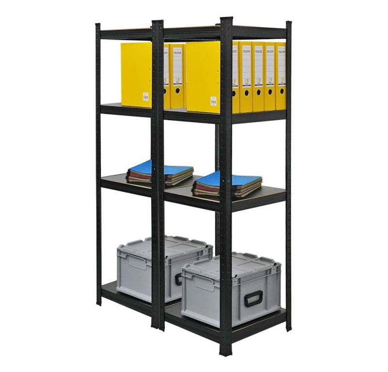 PROREGAL® Regal Mega Deal Wohnregal Ragnar HxBxT 150-180x45-90x45cm Fachlast 100kg, 2-tlg. von PROREGAL®