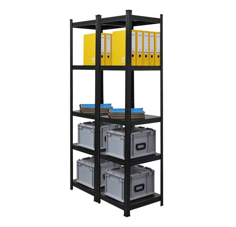 PROREGAL® Regal Mega Deal Wohnregal Ragnar HxBxT 150-180x45-90x45cm Fachlast 100kg, 2-tlg. von PROREGAL®