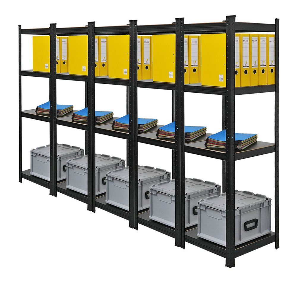 PROREGAL® Regal Mega Deal Wohnregal Ragnar HxBxT 150-180x45-90x45cm Fachlast 100kg, 5-tlg. von PROREGAL®