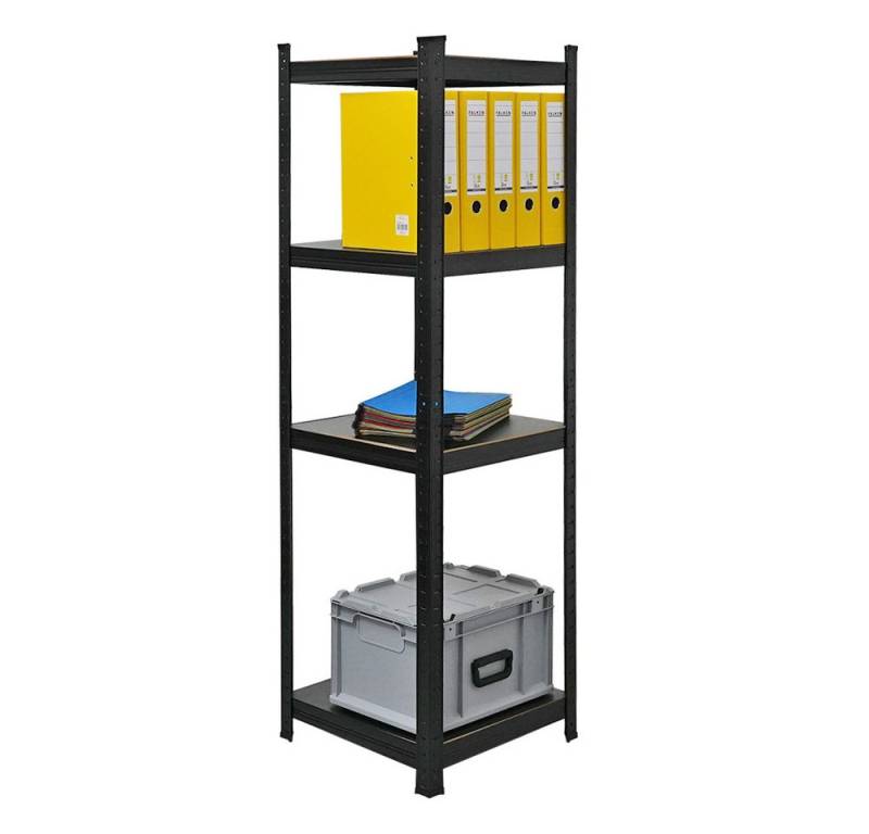 PROREGAL® Regal Wohnregal Ragnar, HxBxT 150x45x45cm, Fachlast 100kg, Matt Schwarz von PROREGAL®