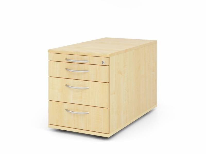 PROREGAL® Rollcontainer Rollcontainer, Ahorn, HxBxT 51,2x42,8x80cm,  Bogengriff, 4 Schübe von PROREGAL®