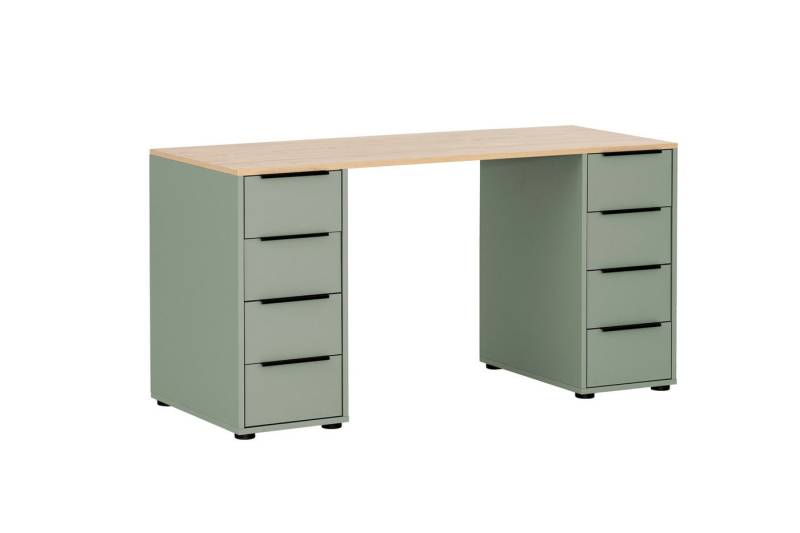 PROREGAL® Schreibtisch Schreibtisch Kangaroo. HxBxT 73x140x55,5cm. 8 Schubladen. Pistazie von PROREGAL®