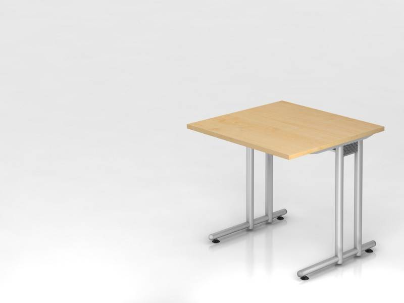 PROREGAL® Schreibtisch Schreibtisch Mauno,  Ahorn,  BxT 80x80cm, Arbeitshöhe 72cm von PROREGAL®
