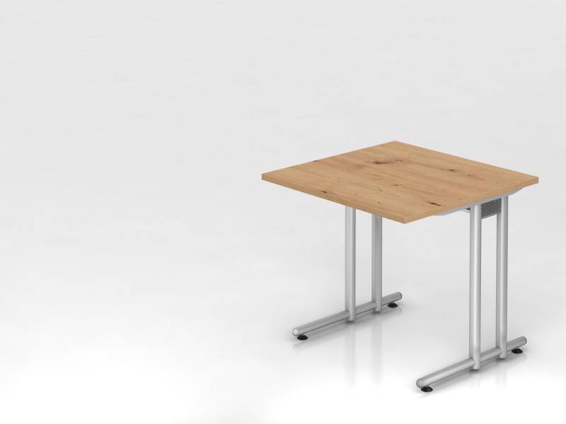 PROREGAL® Schreibtisch Schreibtisch Mauno,  Asteiche,  BxT 80x80cm, Arbeitshöhe 72cm von PROREGAL®