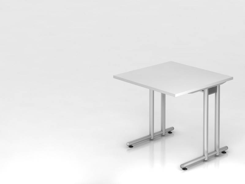 PROREGAL® Schreibtisch Schreibtisch Mauno,  Weiß,  BxT 80x80cm, Arbeitshöhe 72cm von PROREGAL®