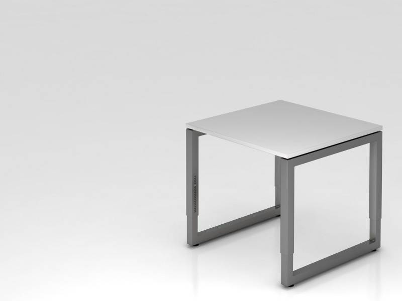 PROREGAL® Schreibtisch Schreibtisch Pavo, Grau, Graues Gestell , BxT 80x80cm, H 65-85cm von PROREGAL®