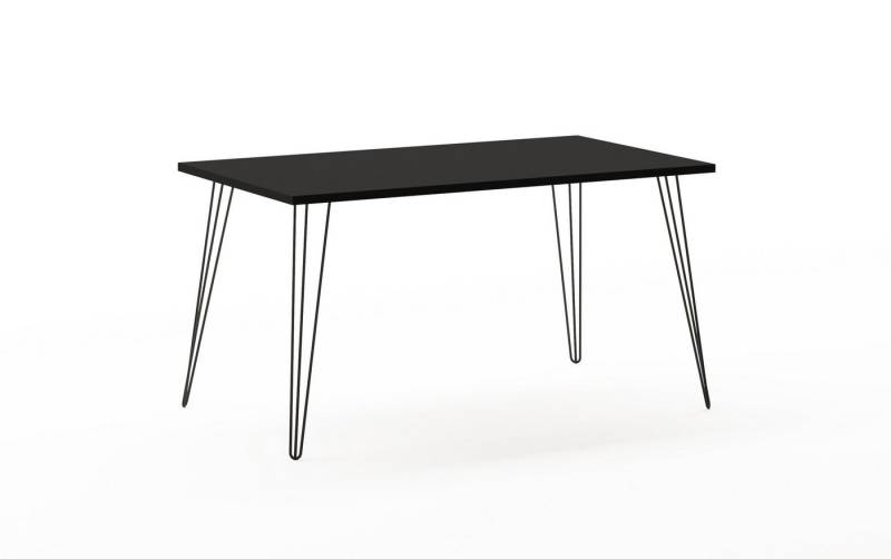 PROREGAL® Schreibtisch Schreibtisch Raven mit Metallfußgestell. HxBxT 74x140x80cm. Schwarz von PROREGAL®