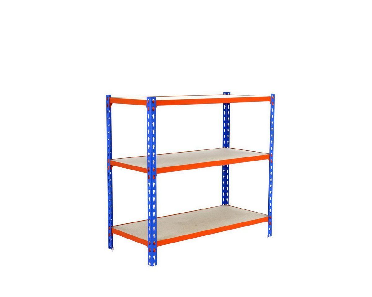 PROREGAL® Schwerlastregal BABY MULI 90x120x30cm 3 Fachböden Fachlast 200kg Blau-Orange von PROREGAL®