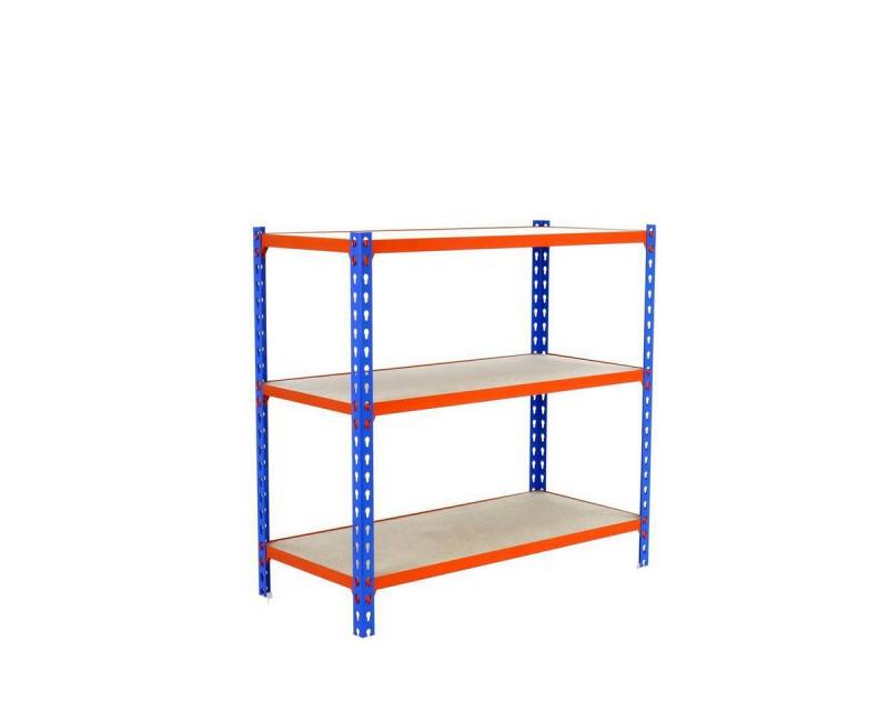 PROREGAL® Schwerlastregal BABY MULI 90x120x30cm 3 Fachböden Fachlast 200kg Blau-Orange von PROREGAL®